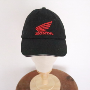 CAP205 2000年代製 HONDA ホンダ ベースボールキャップ■00s 黒 ブラック アメカジ ストリート 帽子 CAP アンティーク モーターサイクル