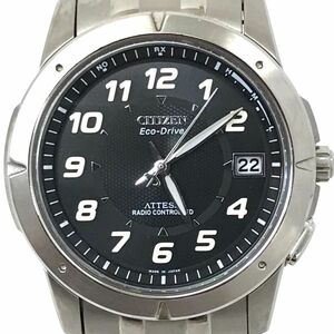 美品 CITIZEN シチズン ATTESA アテッサ Eco-Drive エコドライブ 腕時計 ATD53-2751 H110-T009425 電波ソーラー ラウンド TITANIUM 動作OK