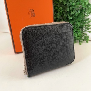 1円 美品 HERMES エルメス アザップ シルクイン コンパクト ヴォーエプソン □R刻印 ミニ財布 ユニセックス