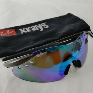 1円　美品　　レイバン　Ray-Ban　Xrays　★　スポーツ　サングラス　★　ブラック　ミラーグラス　軽い　819