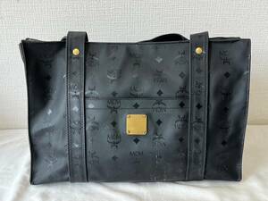 td1284080/MCM エムシーエム ヴィセトス ロゴグラム セミショルダー トートバッグ ブラック ドイツ製 ユニセックス