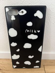 2個セット iPhone7plus 8plus 牛柄 ミルク milk ペア