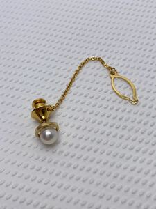 N230 美品 MIKIMOTO ミキモト K14 パール タイピン　ネクタイピン ピンブローチ 刻印あり