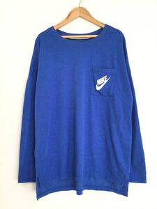 NIKE ナイキ 胸元ロゴ　プリント　長袖Tシャツ　ロンT モダール×コットン×ナイロン　メンズM 【良品】