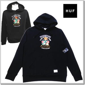 ハフ HUF ×WOODSTOCK【ハフ×ウッドストック】PULLOVER HOODIE BLACK プルオーバーフーディー PF00222-L スウエットパーカー カットソー