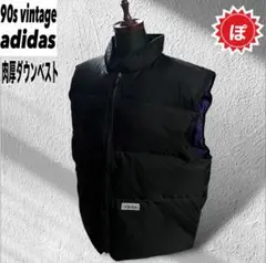 ✅90s adidas nylon down vest black old 肉厚