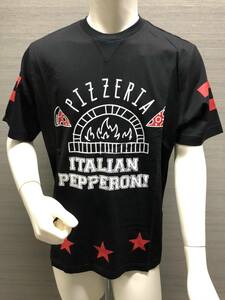 本物 新品 HYDROGEN PIZZERIA半袖Tシャツ 220610 黒 S