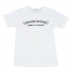 コムデギャルソン×クロムハーツCOMME des GARCONS×CHROME HEARTS ロゴプリントTシャツ 白S