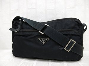 ◆美品◆PRADA プラダ◆ナイロン カーフ レザー 本革◆ショルダー バッグ カメラ◆ブラック SV金具◆イタリア製◆ヴィンテージ◆A9469