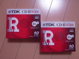 【未開封】TDK CD-R CD-R74TFX10S 40倍速 日本製 650MB 10枚パック2個セット 太陽誘電？