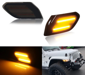 D299　　JEEPジープラングラーJL グラディエーターJT　LEDスモークレンズウィンカー　純正適合社外品