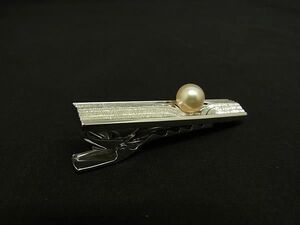 ■美品■ MIKIMOTO ミキモト 本真珠 アコヤ真珠 パール 約7ｍｍ SV925 タイピン タイクリップ アクセサリー シルバー系 DF9423