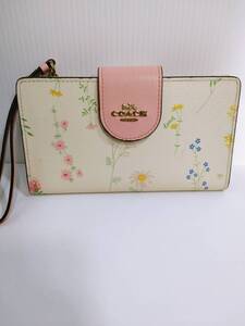 良品 COACH コーチ 花柄 長財布