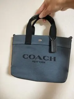 新品未使用 COACH デニム ミニトートバッグ ネイビー