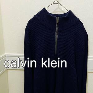 calvin klein ハーフジップ　カルバンクライン ニット ワッフル編み