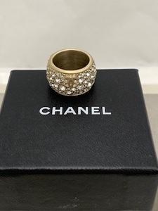 ☆ 1000円セール ☆CHANEL　シャネル　ココマーク ラインストーン リング　指輪◆28647