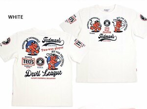 BASEBALL半袖Tシャツ◆TEDMAN/テッドマン ホワイトＭサイズ（サイズ40）TDSS-563 エフ商会 アメカジ efu 赤鬼 野球