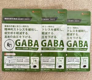 【送料無料】GABA　約3ヶ月分(1ヶ月分×3袋)　機能性表示食品 血圧 ストレス 軽減 ギャバ 亜麻仁油 高麗人参　サプリメント　オーガランド