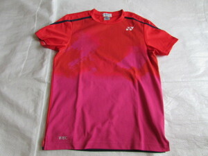 メンズ Mサイズ YONEX 半袖 Tシャツ USED きれい ゲームシャツ ヨネックス レッド/ピンク系 テニス バドミントン 他