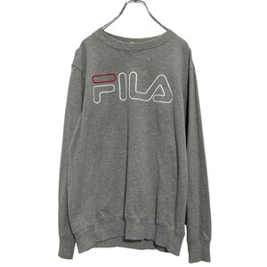 FILA プリントスウェット トレーナー S グレー フィラ 古着卸 アメリカ仕入 a611-5784