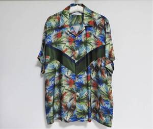 定価3.9万 新品 TOGA VIRILIS Inner print S/S shirt 48 トーガ ビリリース インナープリント 半袖 開襟 総柄 キュプラ シャツ アロハ