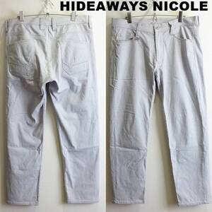 即決★ 送料無★ ハイダウェイニコル　ハイパワーストレッチパンツ　W86cm　スリム　ライトグレー　Sz.46　HIDEAWAYS NICOLE　H868