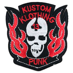 スカルモチーフ パッチ Skull Iron Patch バイカー ワッペン アウトロー 骸骨 髑髏 ドクロ Outlaw Biker