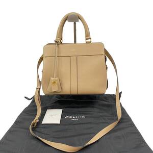 美品 セリーヌ CELINE レディース 2way スモール カバ・ドゥ・フランス デューン