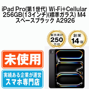 新品 iPadPro 256GB(13インチ)(標準ガラス) M4 スペースブラック A2926 Wi-Fi+Cellular 13インチ 第1世代 本体 未使用品 SIMフリー