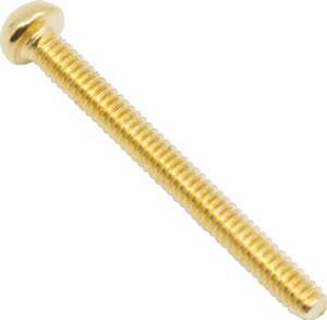 スクリュー Machine Screw - 3-48 x 1” 25.4mm, Phillips, Pan Head, Gold (1) [送料170円から 同梱可]