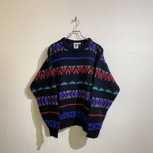 vintage wool print knit sweater 古着 ビンテージ ニットセーター ボーダーニット プリントセーター 80s 90s ウールニット