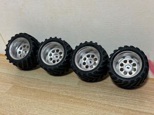 送料無料　京商ミニッツモンスター用 アルミ製 ホイール タイヤセット ラジコン用 KYOSHO MINI-Z MONSTER TYRE WHEELS 当時物