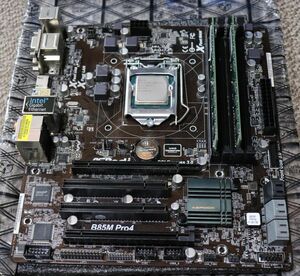 ASRock マザーボード B85M+CPU+メモリ 動作品2セット