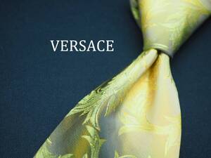 美品【VERSACE ヴェルサーチ】 C1405 ゴールド系 SILK ブランド ネクタイ 古着 良品