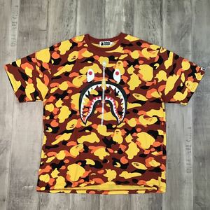 ★2XL★ orange camo シャーク Tシャツ a bathing ape BAPE エイプ ベイプ アベイシングエイプ shark 1st camo 迷彩 WGM XXL k131