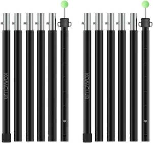 ２本セット KOMCLUB テントポール タープポール 収納40cm MAX240cm 直径24mm 25段階調節 6節連結 アル