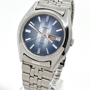 腕時計 メンズ CITIZEN AUTOMATIC 自動巻き 機械式 21石 デイデイト シルバー silver 4-652622 シチズン Watch Y1885