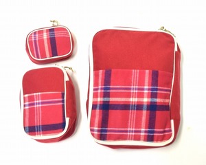 Mt RAINIER (マウントレーニア) × BEAMS（ビームス）チェック マルチケース 3点 ポーチ トラベル ドキュメント クラッチ バッグ BAG POUCH