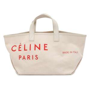 セリーヌ トートバッグ メイドイントート スモール キャンバス レザー 18608 CELINE ハンドバッグ 白 【安心保証】