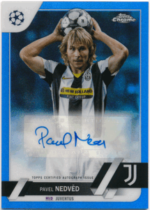 Pavel Nedved 2022-23 Topps Chrome UCC Blue Refractor Auto 150枚限定 直筆サイン リフラクターオート パベル・ネドベド