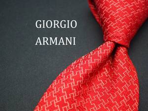 美品【GIORGIO ARMANI ジョルジオアルマーニ】 C1713 赤 RED SILK ブランド ネクタイ 古着 良品