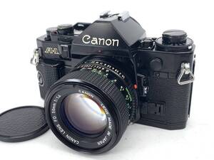 良品 動作確認済 キャノン Canon A-1 フィルムカメラ + New FD 50mm f/1.4 露出計稼働 シャッター鳴き無し 変速 絞り羽根動作OK カビ無し