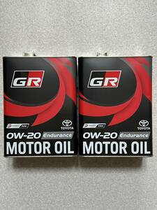 【8L】 GR MOTOR OIL Endurance 0W20 4L×2缶 TOYOTA GAZOO Racing トヨタ純正 全合成油 エンデュランス⑦