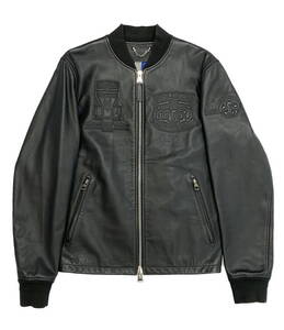 LOUIS VUITTON leather Bomba jacket レザーボンバージャケット 小物 サイズ 46 ブラック ルイヴィトン 店舗受取可