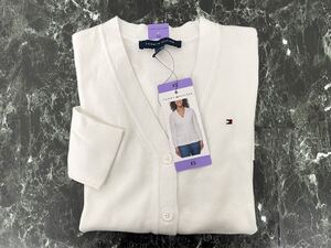 TOMMYHILFIGER トミーヒルフィガー レディース 長袖 カーディガン XS 白 ホワイト シンプル ロゴ