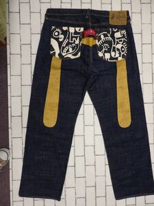 F6-6.10) EVISU PARIS / エヴィス パリ　デニムパンツ　No.5001　38×34　ジーンズ　ビッグサイズ