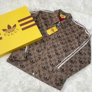 未使用タグ付/Lサイズ★adidas GUCCI アディダス グッチ ジャガード トラックジャケット ジップジャケット ジャージ ミケーレ期 メンズ