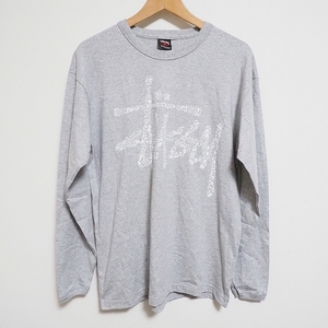 #anc ステューシー Stussy Tシャツ カットソー M グレー ロゴ タグ付き 美品 メンズ [845092]