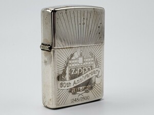 火花確認済 ZIPPO 60周年記念 2500個限定 スターリングシルバー 60th Anniversary 1932-1992 ジッポ ジッポー ライター 喫煙具