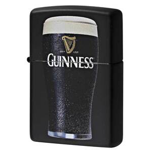 Zippo ジッポライター ギネスビール 酒 ロゴ グラス Guiness Beer Pint Glass ブラックマット 29649 ブランド メール便可